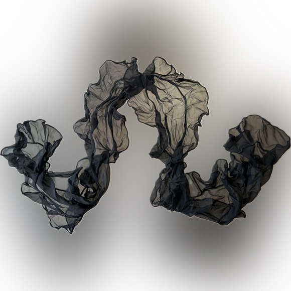 3️⃣🧣Lot of 3 Silk Scarves by ECHO | Oblong | Solid Black/Black Floral/Pastel - Picture 13 of 17